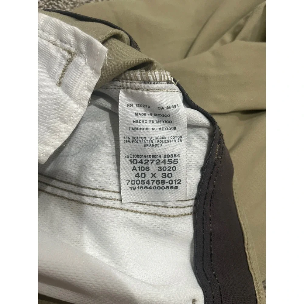 Lee Extreme Motion Mens Khaki Pants Straight Fit‎ Tapered Leg 40x30 Tan Chino